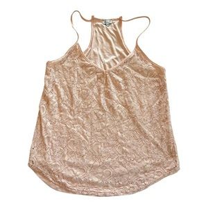 Kismet Women’s Pink‎ Lace Overlay Tank   Sz XS